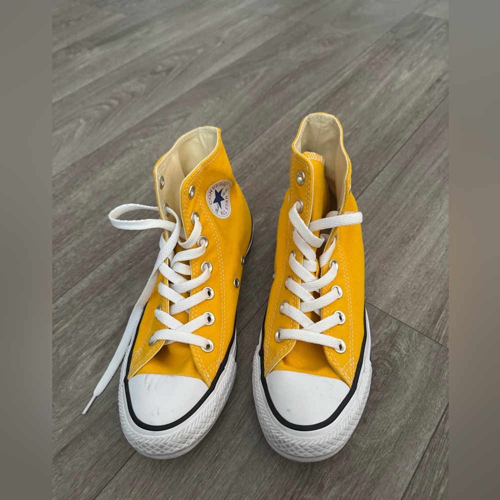 Yellow high top Converse